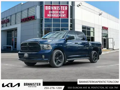 The 2021 Ram 1500 Classic Express in a striking Blue with a robust 44 drivetrain is engineered for t...