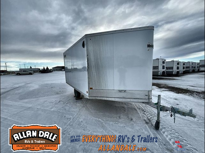 101in. X 12' 2 Place All Aluminum Sled Trailer Track w/ Sliding D-Rings, Rear Ramp, Side Access Door...