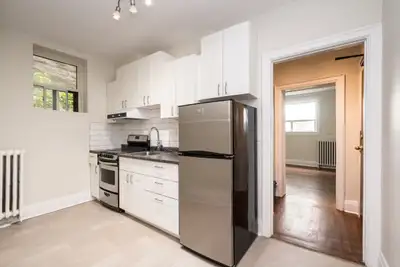 Semi-renovated Akelius one bedroom apartment for rent. Located near Roncesvalles Ave and Queensway i...