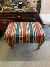 Gorgeous multicoloured ottoman! Mainly blue, red and orange