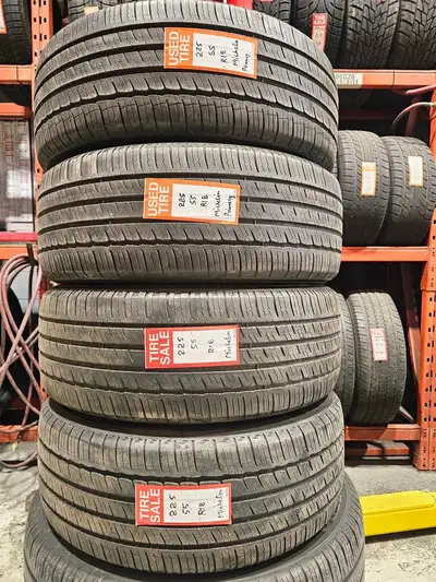 A set of 4 good used P225/55R18 Michelin Primacy Tour AS install and balance $485 Loose purchase $90...