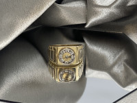 10K Yellow & White Gold Gold Cubic Zirconium's 8.05GM Men Ring