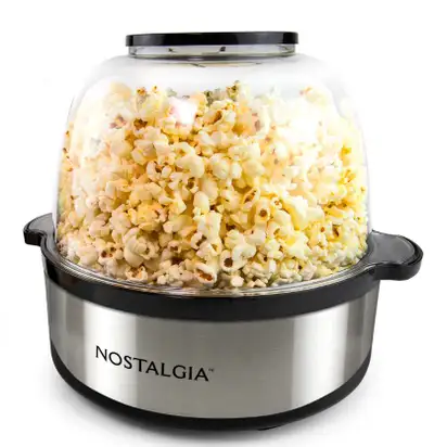 NEW NOSTALGIA 6 QUART STAINLESS STEEL POPCORN POPPER SP660SS SALE $39.95 Pops up to 24 cups of popco...