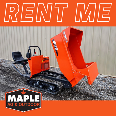 Reach out to Maple Ag & Outdoor for your Kubota KC70 self-propelled dump trailer rental needs. Easil...