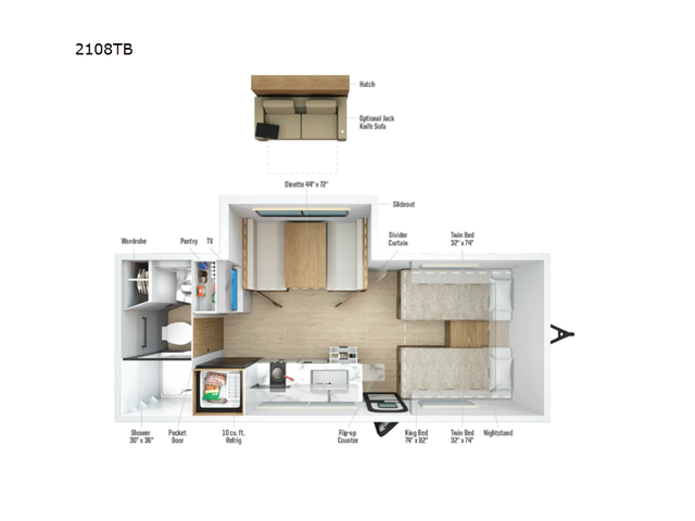 2026 Winnebago Micro Minnie 2108TB in Travel Trailers & Campers in Penticton - Image 3
