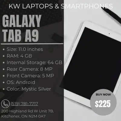 Experience the perfect blend of style and performance with this Samsung Galaxy A9 Tablet. It’s ideal...
