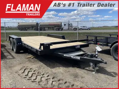 2026 SOUTHLAND 14' LOWBOY FLAT DECK TRAILER (2) 3500lb Lippert Spring Axles Suspension: Multi-leaf S...