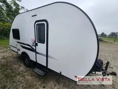 Braxton Creek Bushwhacker Plus teardrop trailer 17 FD highlights: 12V Refrigerator Two Shelves 42in....