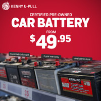 Car batteries with 2 years warranty starting at only $49.95!
