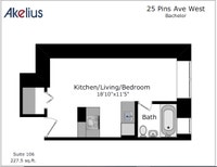 Renovated Akelius studio apartment for rent. Located near blvd Saint-Laurent in the Plateau Mont-Roy... (image 7)