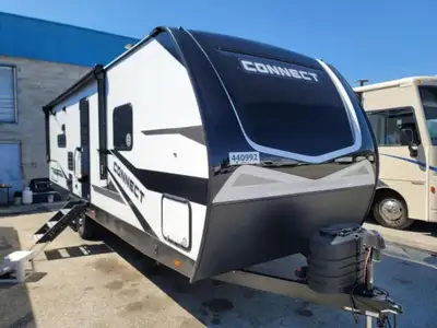 KZ Connect travel trailer C262RLK highlights: Rear Sofa Master Suite Outdoor Kitchen Dual Entry Bath...