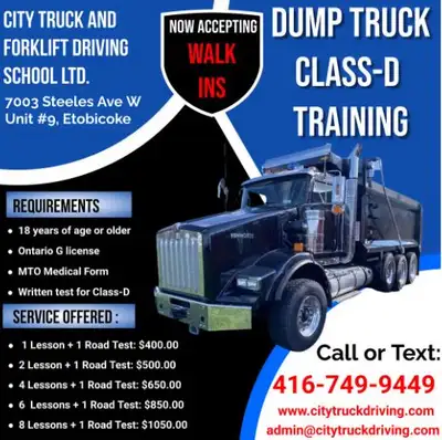 Quick Road Test Dates available for Class-A and D., View more