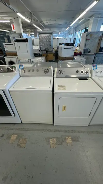 3130- Laveuse Sécheuse blanc Whirlpool top load white washer dry, View more