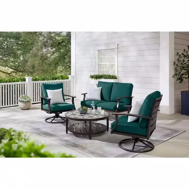 NEW 4 PCS SWIVEL OUTDOOR FURNITURE SET HAMPTON BAY 820756 in Patio & Garden Furniture in Regina - Image 4