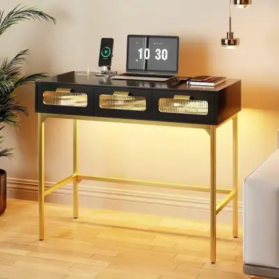 BN FREDEES Vanity Desk with 3 Color LED Lights, Makeup Van... LO, View more