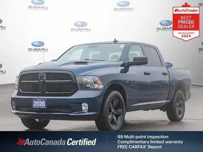 Recent Arrival! Odometer is 3309 kilometers below market average! Patriot Blue Pearlcoat 2020 Ram 15...