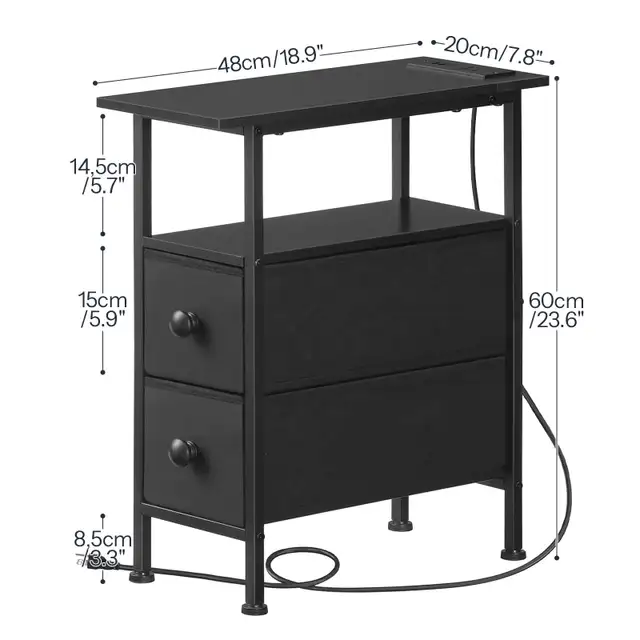 New HOOBRO End Table with Charging Station... ID# 67263007358914819122