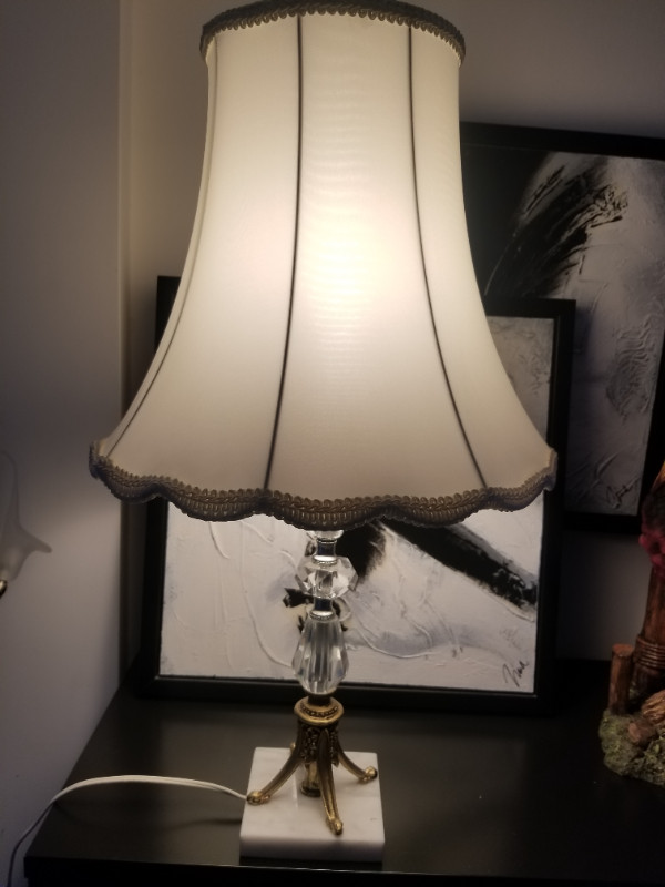 Vintage Table Lamp with brass base Desk Lamp Antique Light for sale  