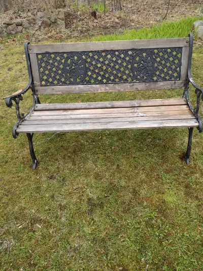 50" bench wood and metal, View more