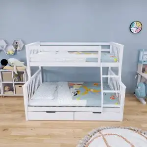 NEW SOLID WOOD TWIN FULL BUNK BED & STORAGE DRAWERS 45941W, View more