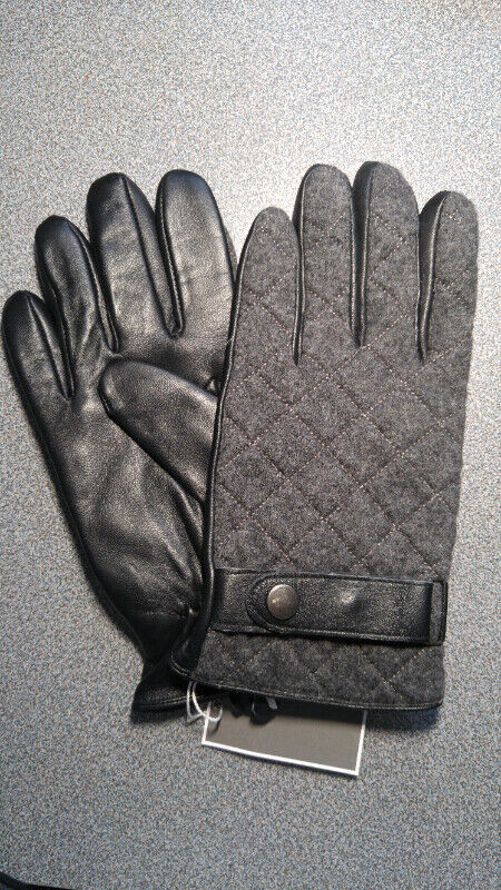 IKE BEHAR Quilted Leather / Wool Dress Gloves Men's Size L - NEW in Men's in Mississauga / Peel Region