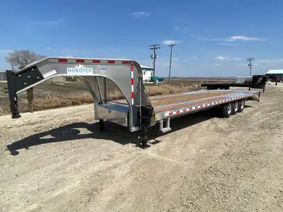 2024 Nordtek 102" X 30' All Aluminum Gooseneck Deckover, Triple Axle, Heavy Duty, Aluminum Rims, and...