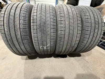 Four almost new 235/55R19 Continental Crosscontact RX All season M/S tires. No plugs or patches. 8/3...