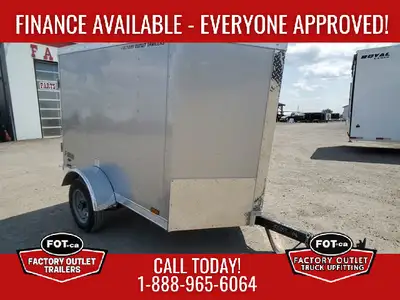 NEW Cargo Mate E-Series 4x6ft Enclosed Trailer by Forest River - Single Barn Door - 18in Wedge Front...