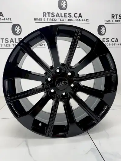 Set of 4 NEW RTX (OE) Series 20 inch Rims Gloss Black FITS: Ford F150 and Expedition (logo caps incl...