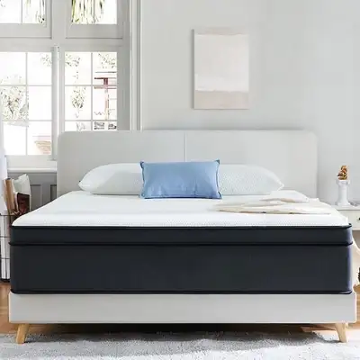 WE DELIVER - Queen Short Medium Hybrid 12 in. Bed-in-a-Box Mattr, View more