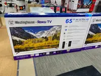 WESTINGHOUSE 65″ 4K ULTRA HD SMART ROKU FRAMELESS TV