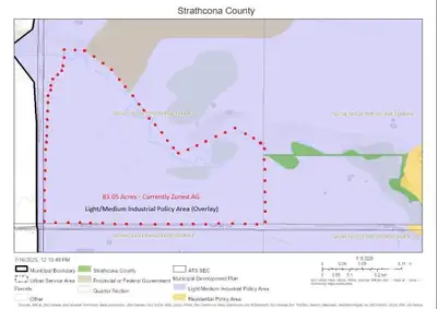83.05 acres nestled in the heart of Strathcona County's Light/Medium Industrial Policy Area. There i...