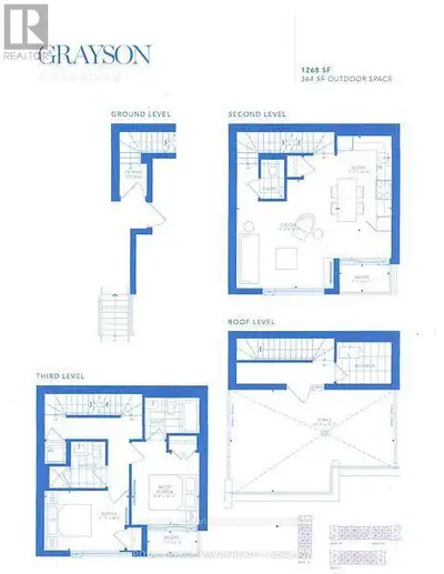1268 sq ft of interior space + 364 sq ft outdoor rooftop terrace, entire unit painted with premium B...