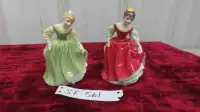 2 Royal Doulton Figurines 1966 ; Fair Maiden 5.5" + 5.25"
