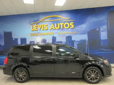 DODGE GRAND CARAVAN 2019 GT BLACKTOP ÉDITION STOW-N-GO 7 PASSAGERS / CUIR NOIR AVEC COUTURE ROUGE CH...
