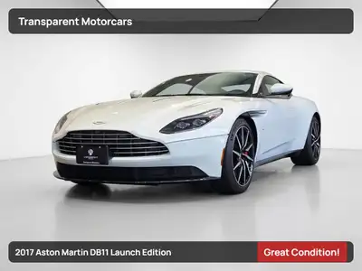 Transparent Motorcars is pleased to offer this beautiful Lunar White 2017 Aston Martin DB11 Launch E...