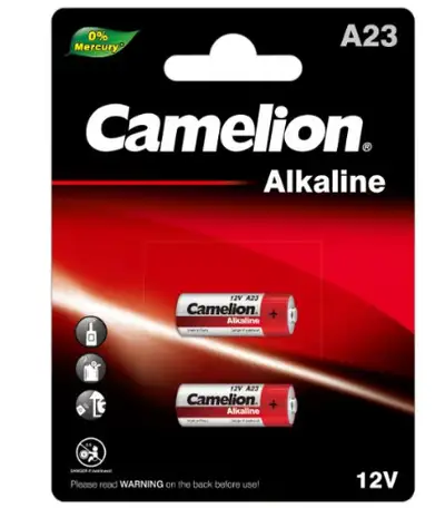 Camelion A23 12V Alkaline is a popular battery commonly used in car alarms, burglar alarm remote con...
