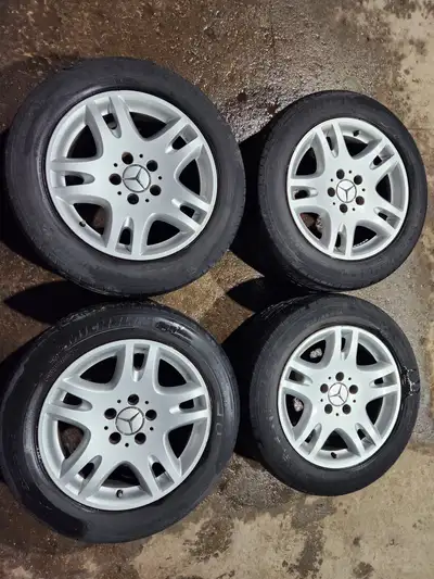 RIMS 16" Alloy Wheels Off of a Mercedes TIRES 225 55 16 Michelin Exalto A/S Tread Depth 0 0 0 0 /32n...