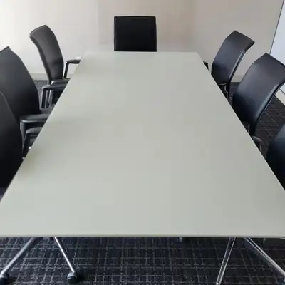 **Boardroom Table Collection-Used/New-Starts from $500** 1. Haworth 10 x 4 Acrylic Glazed Boardroom...