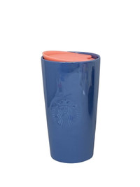 STARBUCKS 2019 Tumbler Travel Ceramic Mug Iridescent Pearl Blue