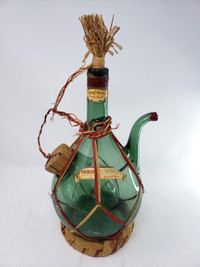 Vtg wicker basket/bottle/decanter/art 1960"s