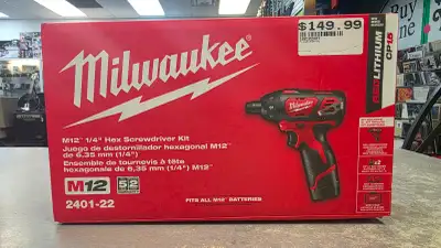 Milwaukee M12 1/4" Hex Screwdriver Kit 2401-22 - BRAND NEW, View more