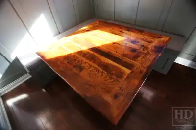 Reclaimed Ontario Barnwood Metal Base Tables / table.ca, View more