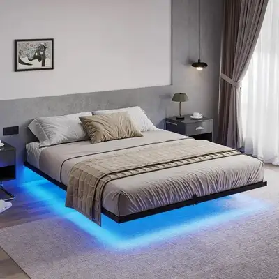 BRAND NEW - Metal Floating Bed Frame Full Size... LOT# 20, View more