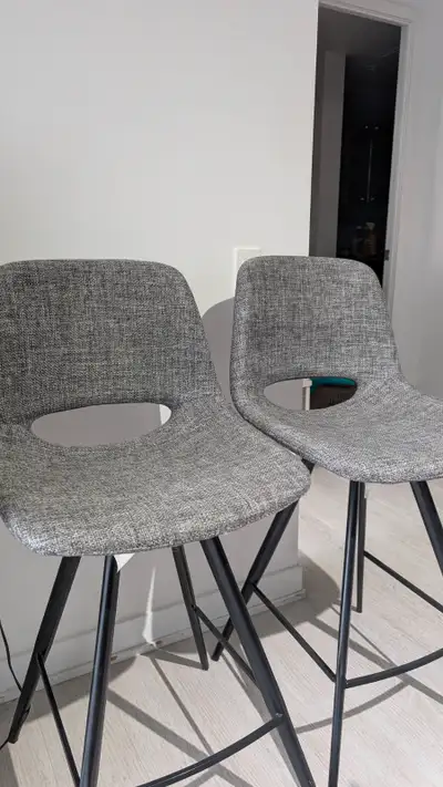 Two Grey Counter Chairs (Structube), View more