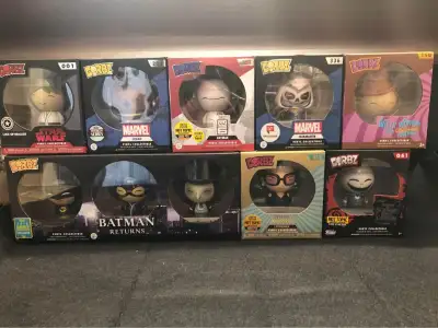 Assorted Dorbz figures and series CatWoman $5 Jack $5 Cosmo $5 Galaxy $5 Star Wars Luke $5 Willy Won...