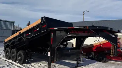 2026 Double A GLP217-16 7x16 gooseneck dump 21,000 gvw 7k axles spring suspension upper deck key fob...