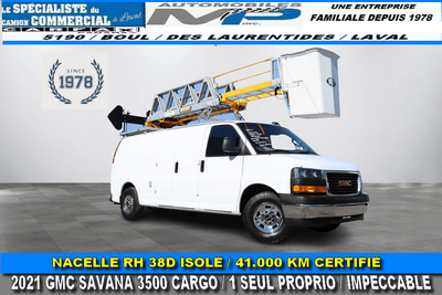 2021 GMC Savana Cargo 41.000 KM CERTIFIÉ / 1 SEUL PROPRIO / 2021 GMC SAVANA 3500 CARGO ALLONGÉ / CAM...