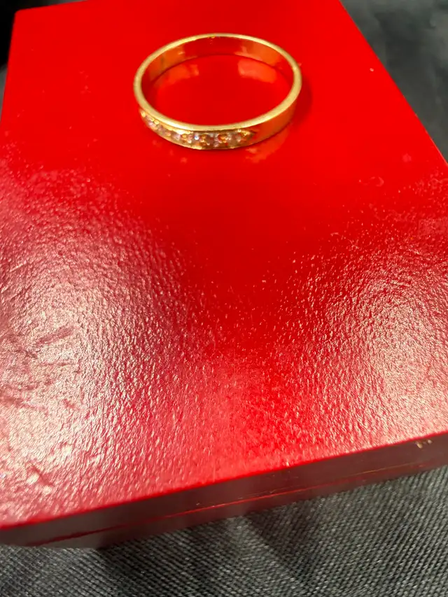 Women's 14K Gold Eternity Band with Diamonds~Size 8 in Jewellery & Watches in Hamilton - Image 4