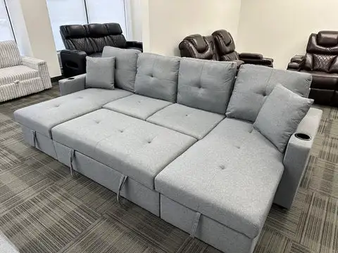 BRAND NEW U SHAPE VELORA SLEEPER SOFA(OPTION TO PAY ON DELIVERY) in Couches & Futons in Mississauga / Peel Region - Image 3